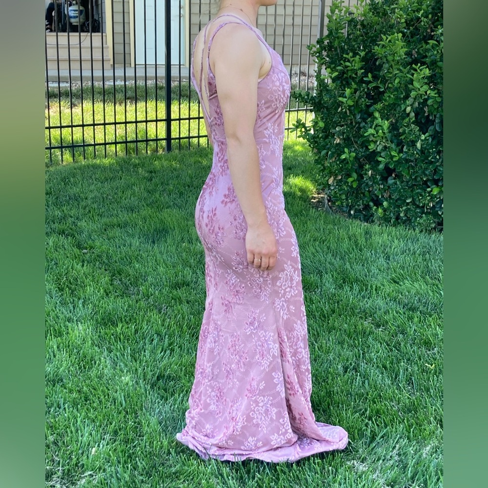Blush Pink Vintage Style Floral Lace Prom Dress, Size small, Windsor - Picture 9 of 16
